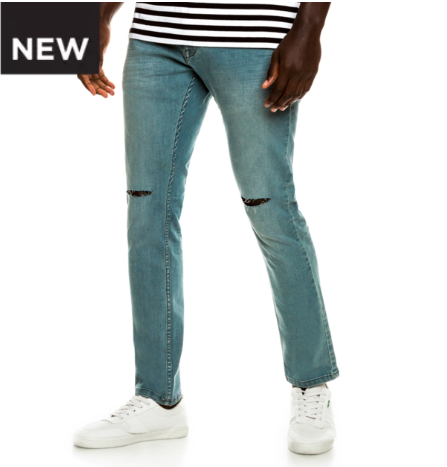 SKINNY ALTITUDE RIP KNEE BLUE JEAN